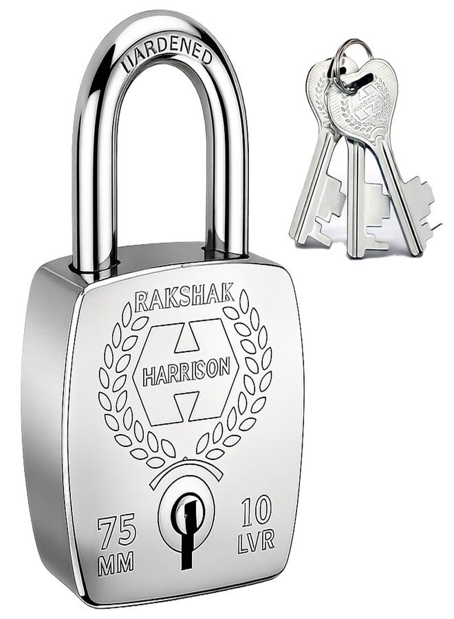 Harrison Padlocks/Square Padlock 75mm 10 Lever with 3 Keys 5564-Rakshak Pack of 1/Padlock, Padlocks, Locks for Home, Locks for Main Door, gate - Image 1